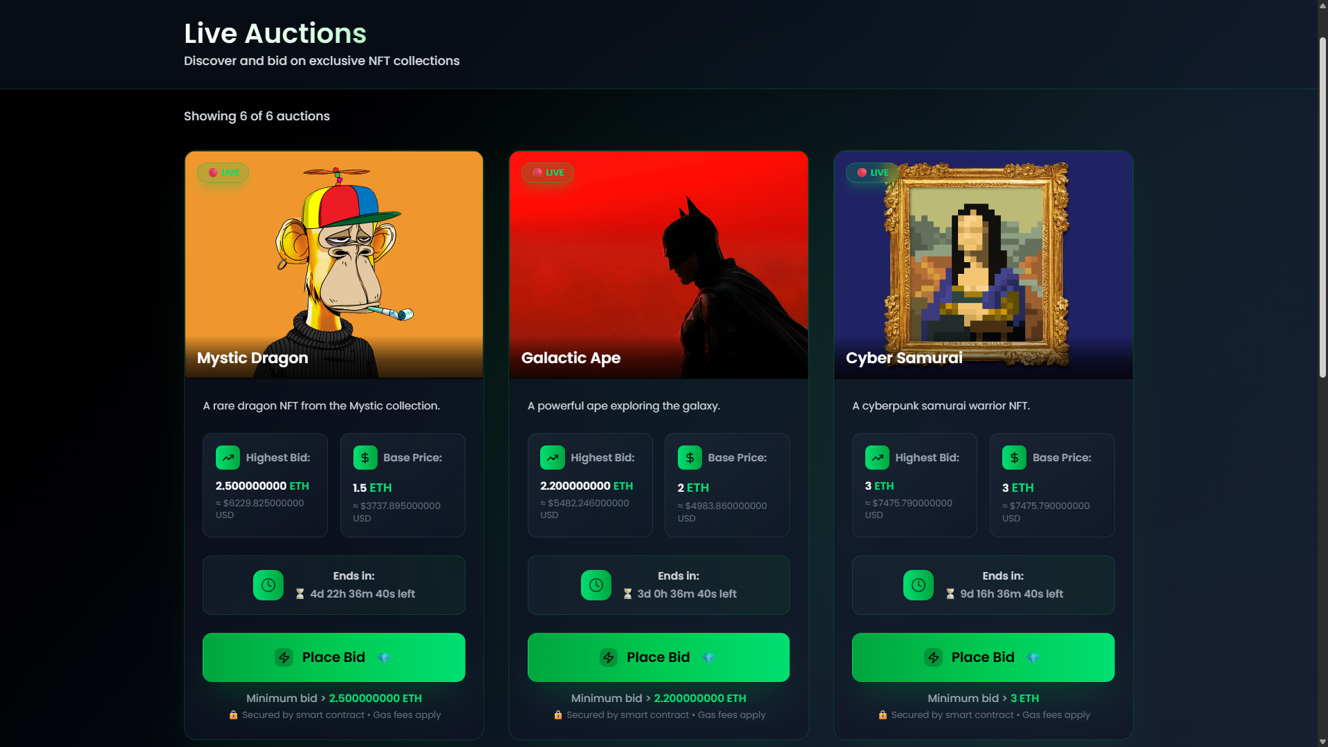 Decentralized NFT Auction